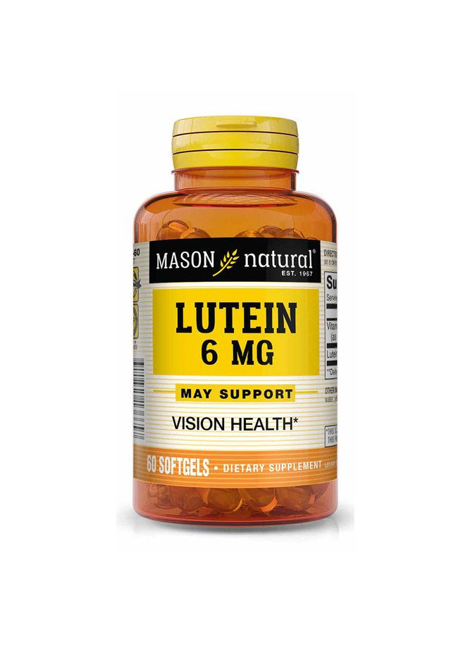 Натуральна добавка Lutein 6 mg, 60 капсул Mason Natural (324418885)