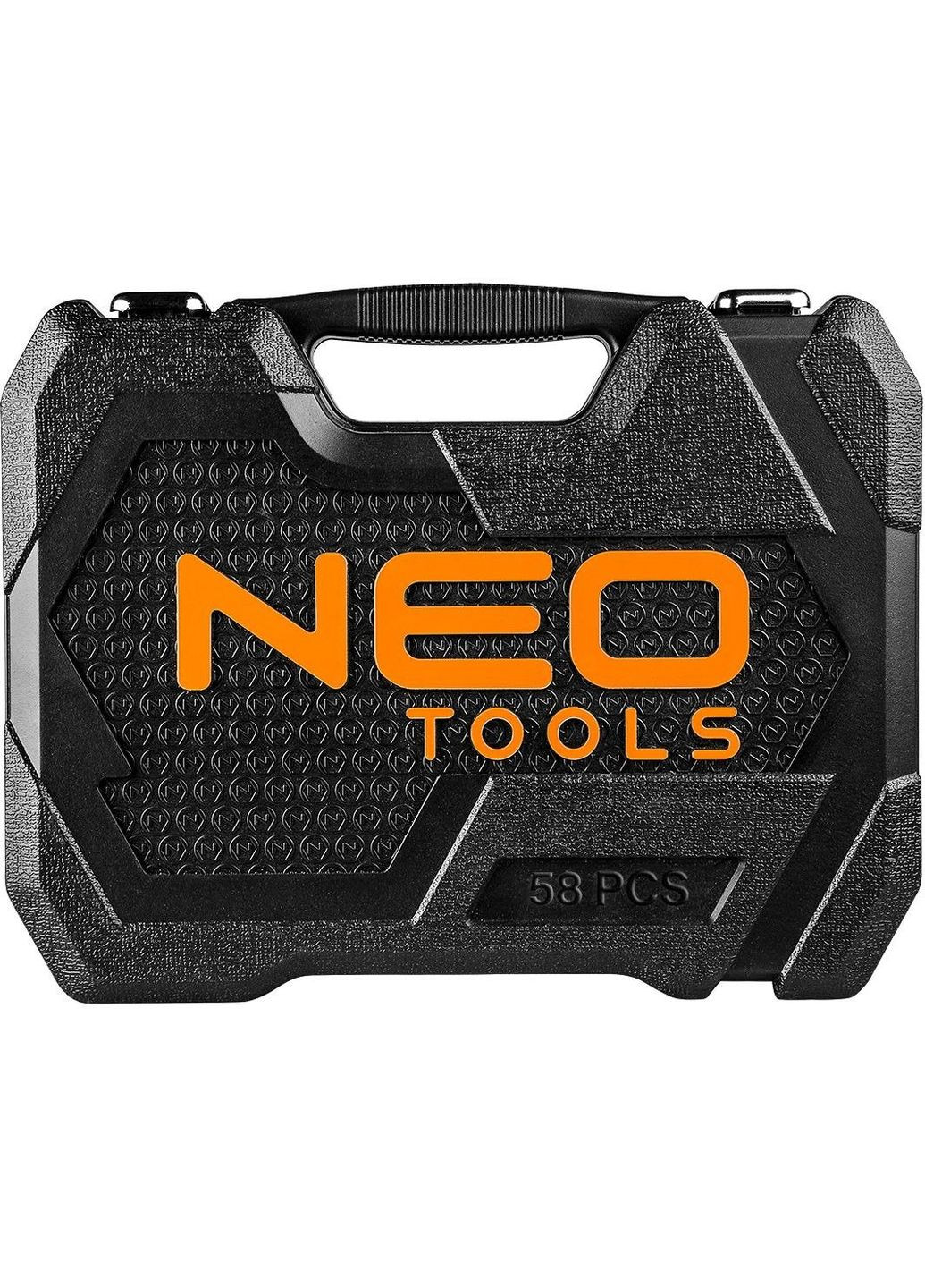 Набор инструментов, Набор торцевых головок, 58шт, 1/2", CrV, кейс (10-042) Neo Tools (360418125)
