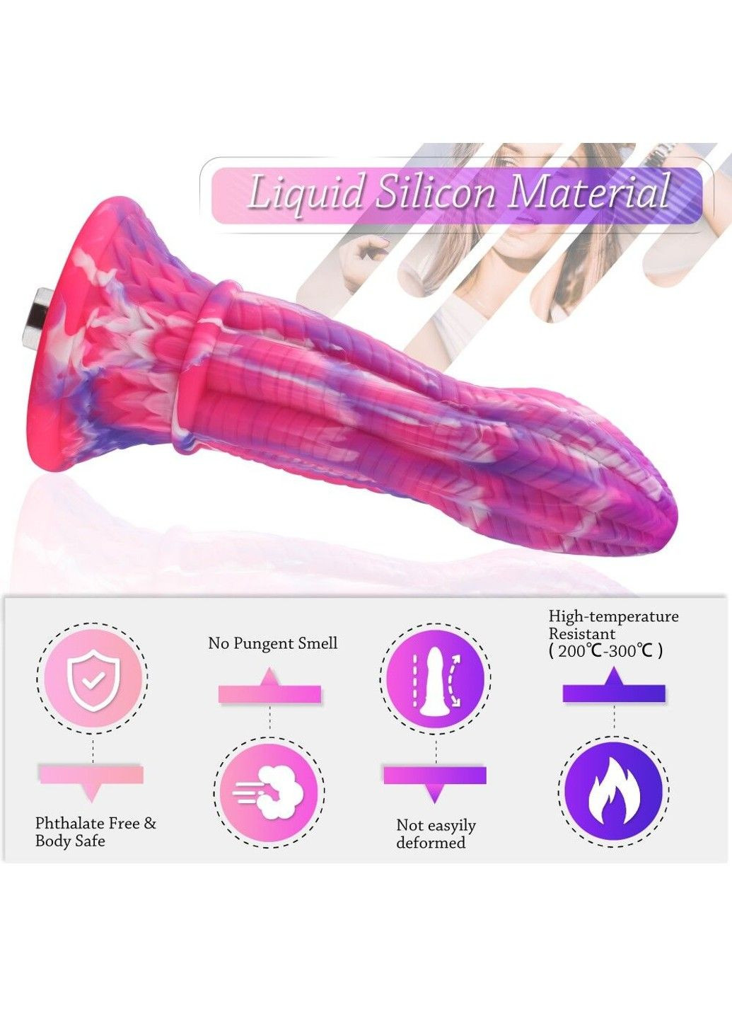 Фалоімітатор для секс-машин 10.3 Silicone Monster Dildo Series Hismith (316253577)