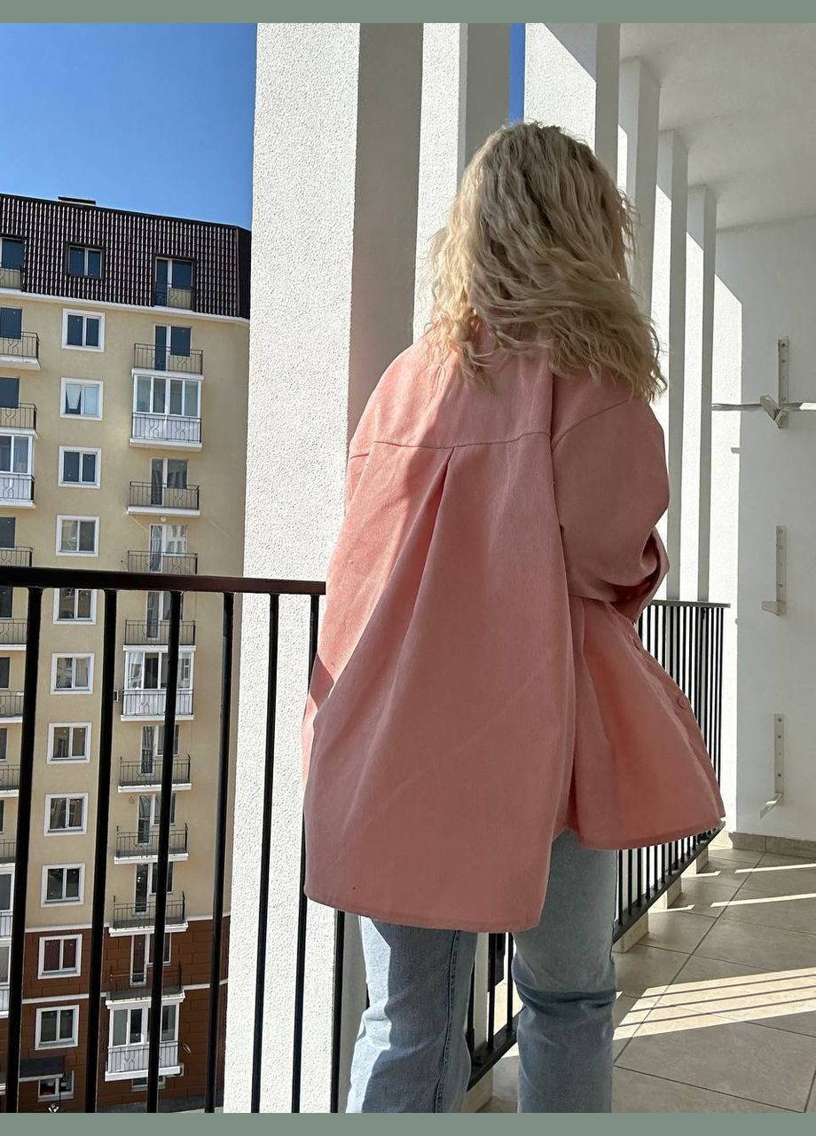 Пудровая классическая, повседневный рубашка однотонная Україна с длинным рукавом