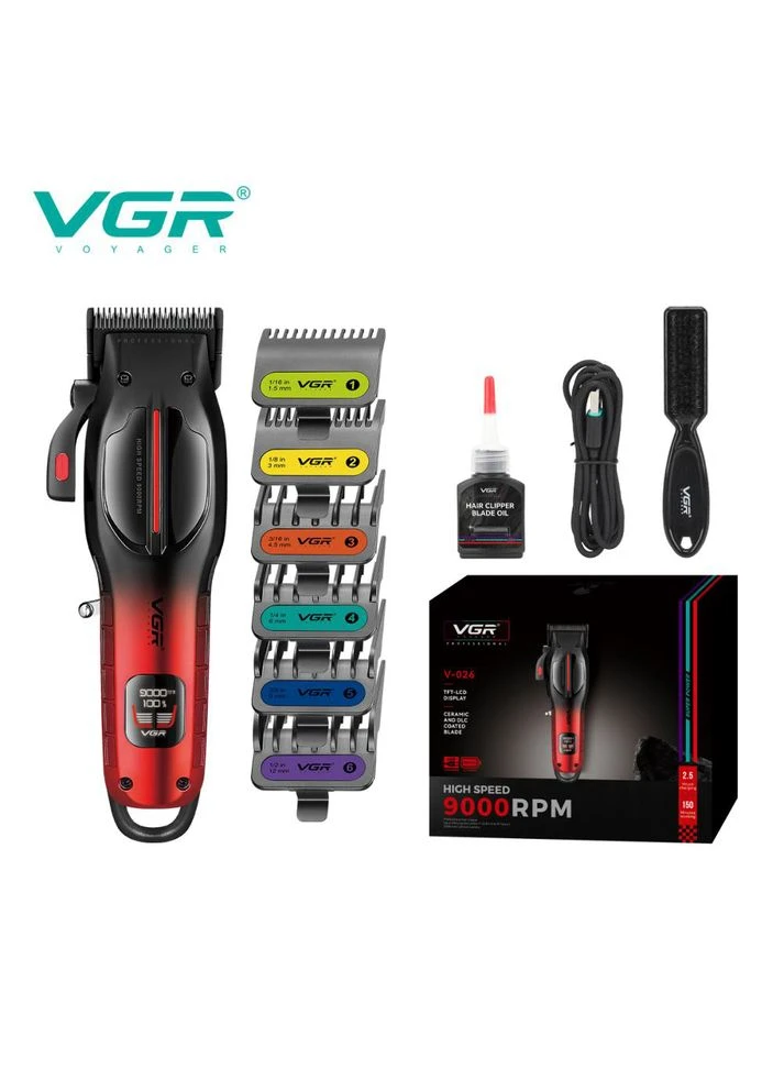 Аккумуляторная машинка для стрижки VGR V-026 RED. Цвет: красный No Brand (385278618)