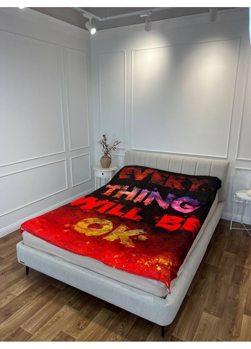 Плед 3D мотиваційний "EVERY THING WILL BE OK №2" 12828 135х160 см FlexDress (368763146)