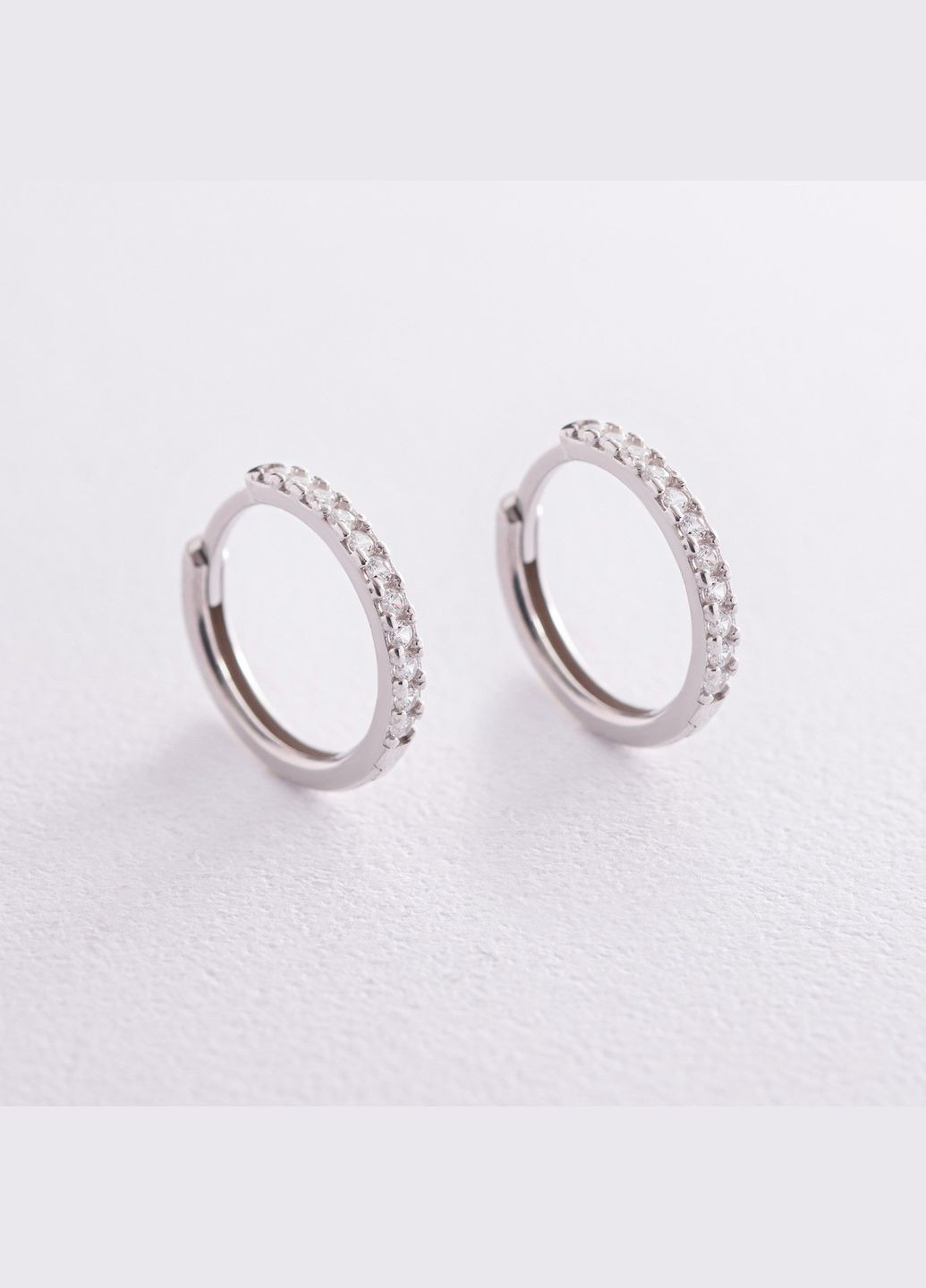 Серебряные серьги кольца (фианиты) OR116411 Oniks (264644560)