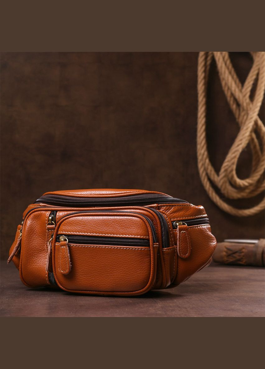 Поясная cумка мужская флотар 14944 Рыжая Vintage (298921051)
