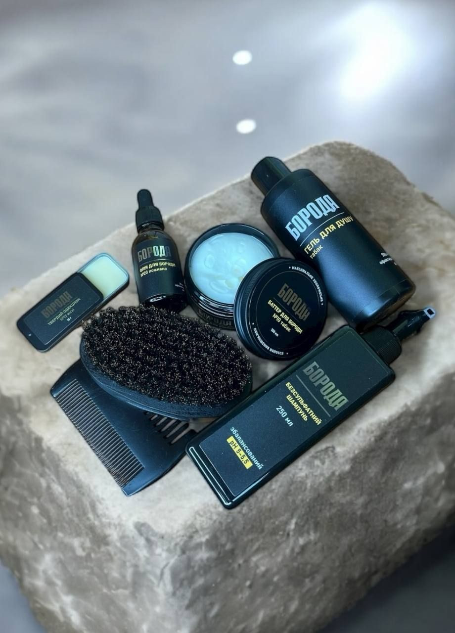 Подарунковий набір для догляду за бородою та тілом «Тютюн і Віскі» Борода (366971157)