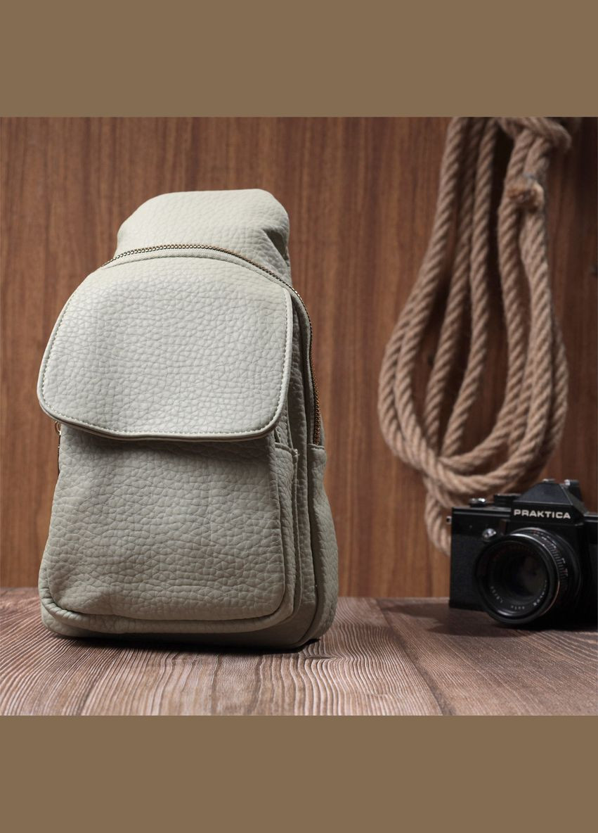 Чудова жіноча сумка з однією лямкою через плече з великозернистої екошкіри 22765 Фісташковий Vintage (304533812)