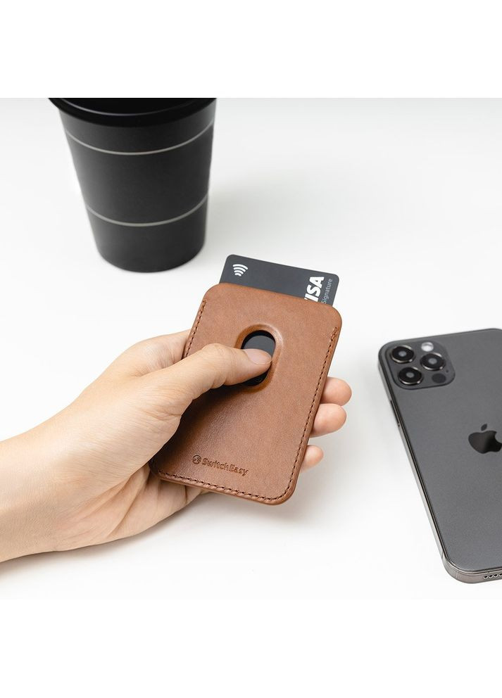 Магнітна кишеня-гаманець MagWallet для iPhone коричнева (GS-103-168-229-146) SwitchEasy (352506685)