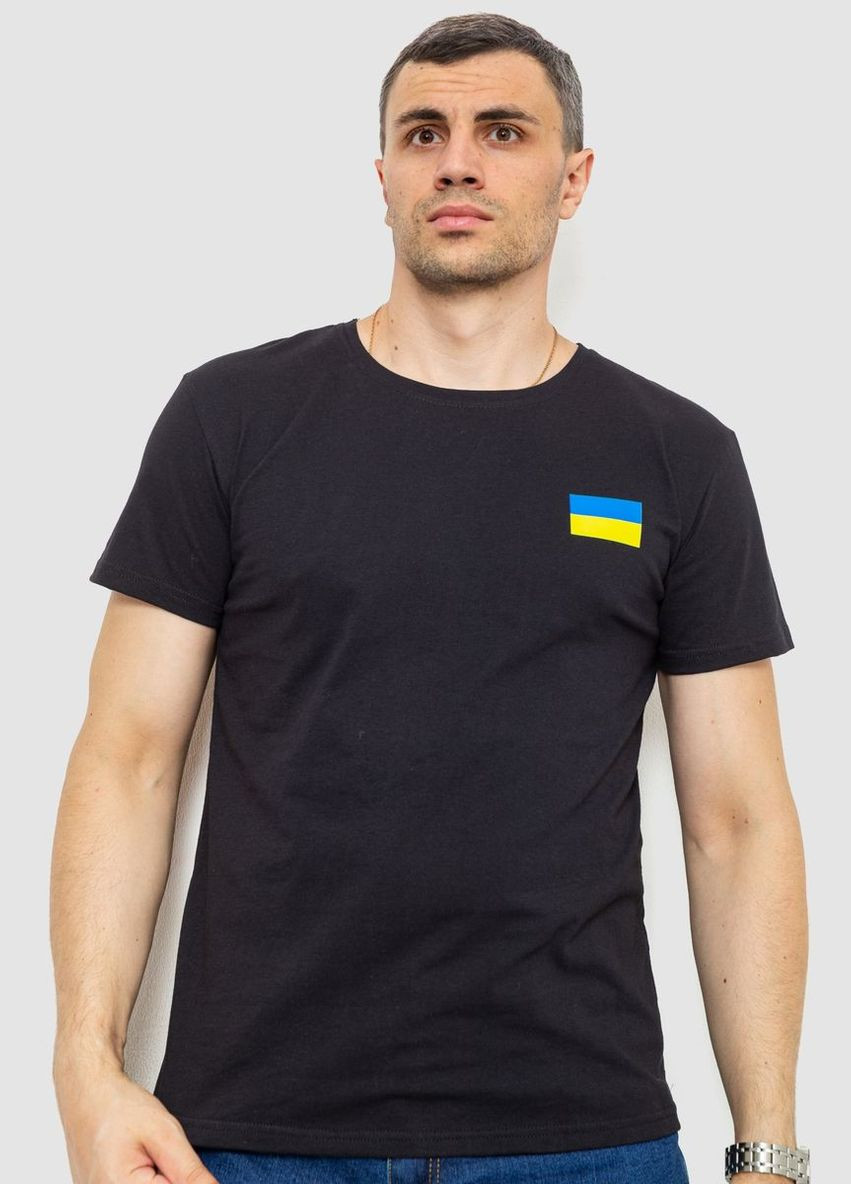 Черная футболка мужская патриотическая Ager 226R040