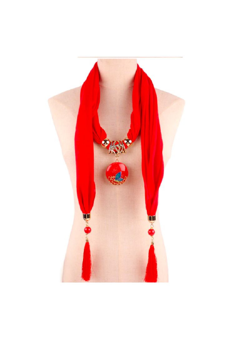 Шарф с украшением трикотажный Алая бабочка No Brand (327419620)