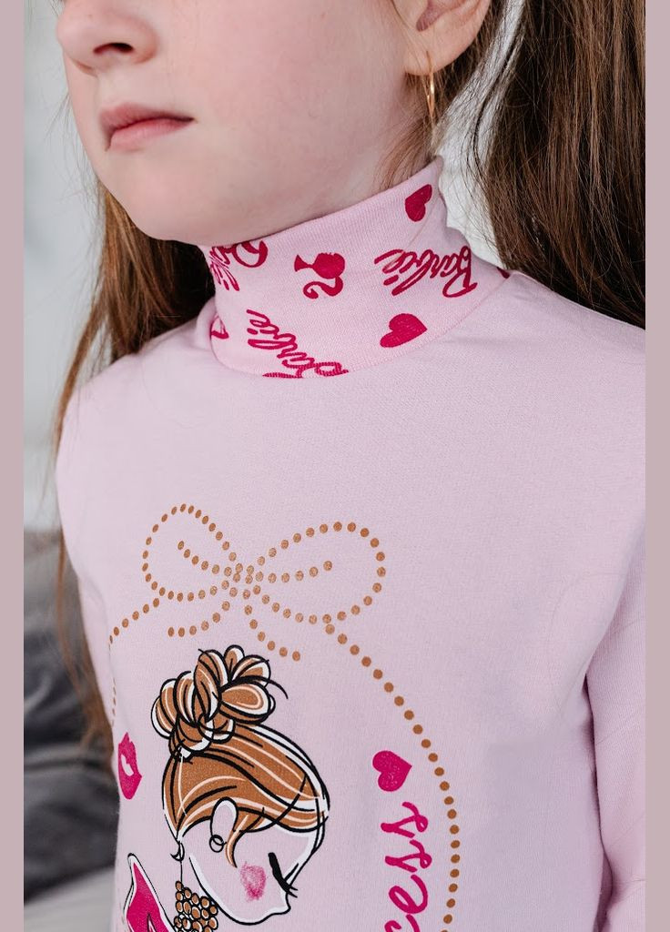 Світло-рожевий демісезонний комплект (туніка+лосини) для дівчинки hc (h001-6086-023-33) No Brand