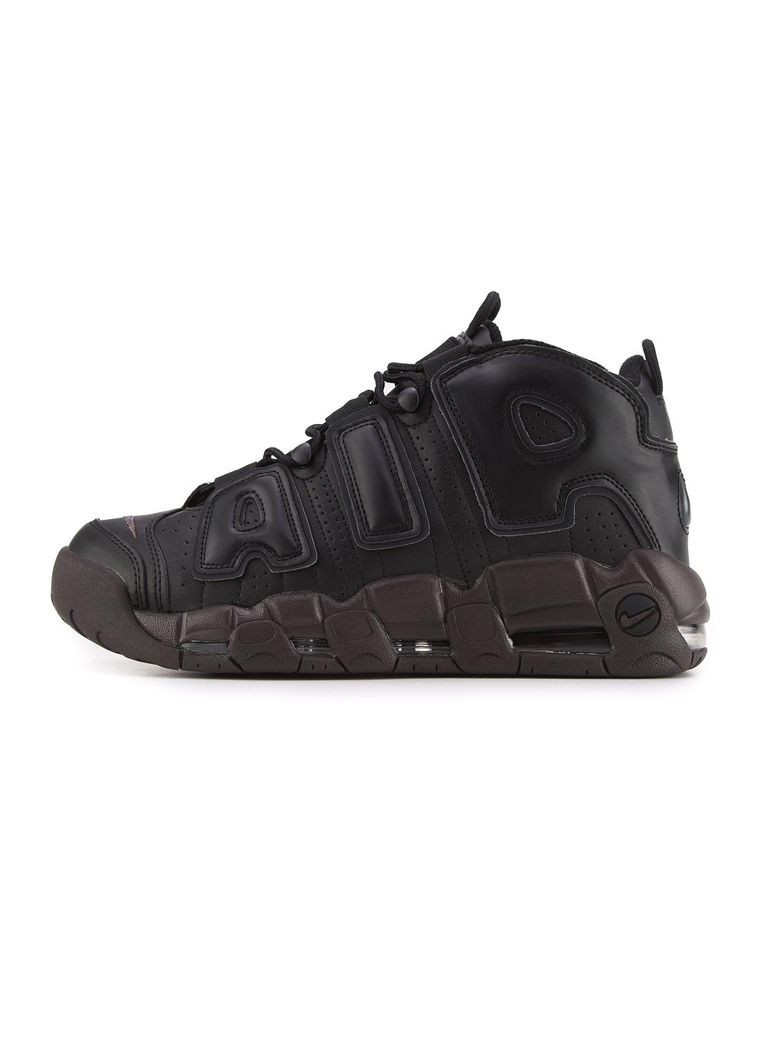 Чорні Осінні кросівки чоловічі nike air more uptempo black brown найк аір мор аптемпо No Brand