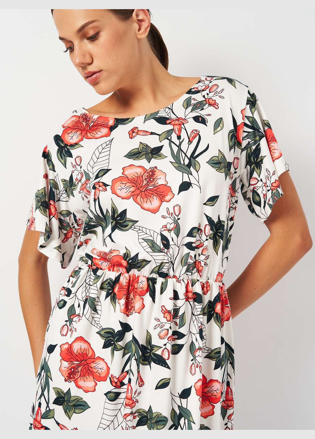 Комбінована сукня H&M з квітковим принтом