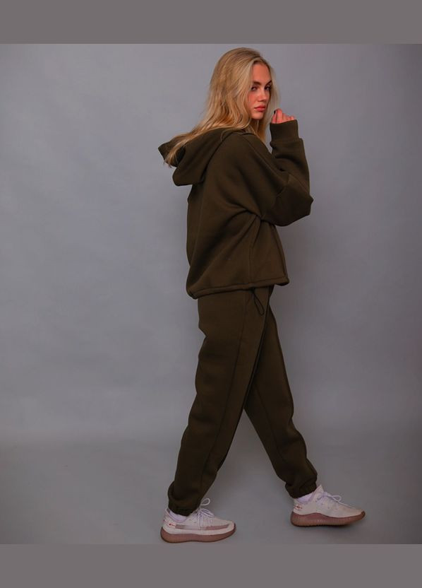 Женский теплый спортивный костюм с капюшоном, турецкая трехнитка на флисе No Brand (315408736)