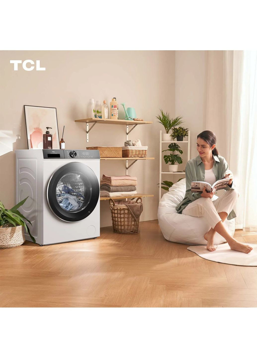 Пральна машина FP0834WA1UA фронтальна, 8кг, 1400, A+++, 53см, дисплей, пара, інвертор, TCL (364275014)