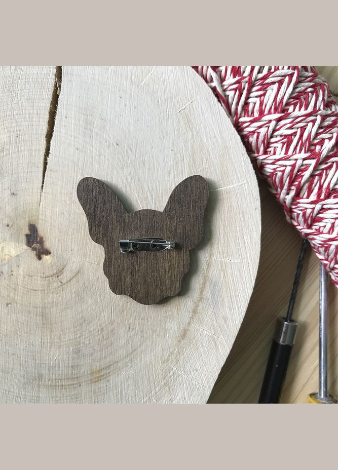 Бульдог значок з дерева Cozy-Up (291162330)