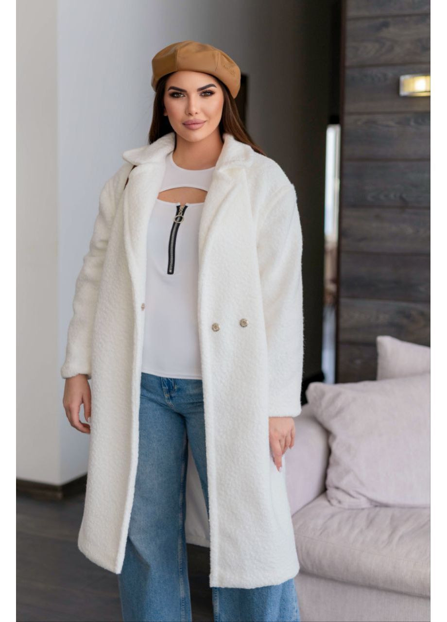 Айворі демісезонне Пальто букле баранчик однобортне MoDiva