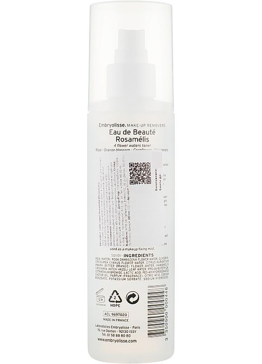 Квіткова вода-тонік 4 квітки Eau de Beaute Rosamelis 200ml (525335-5000) Embryolisse Laboratories (368619682)