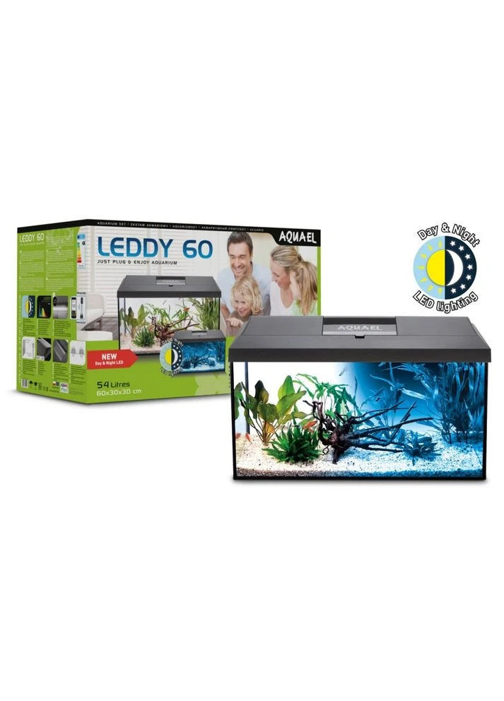 Акваріумний комплект Leddy Day Night з балкою прямий чорний 54 л Aquael (387646679)