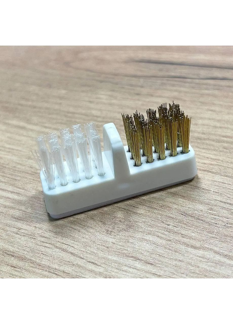 Двойная щетка для чистки фрез на липкой основе Латунь и пластик Инструмент для маникюра и педикюра YRE (351361304)