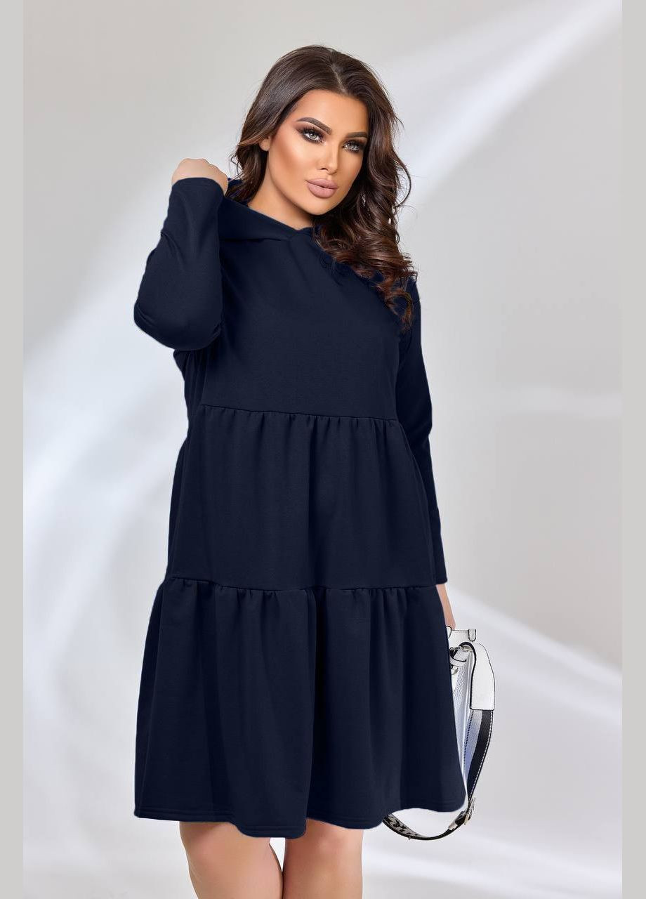 Темно-синее платье с капюшоном No Brand