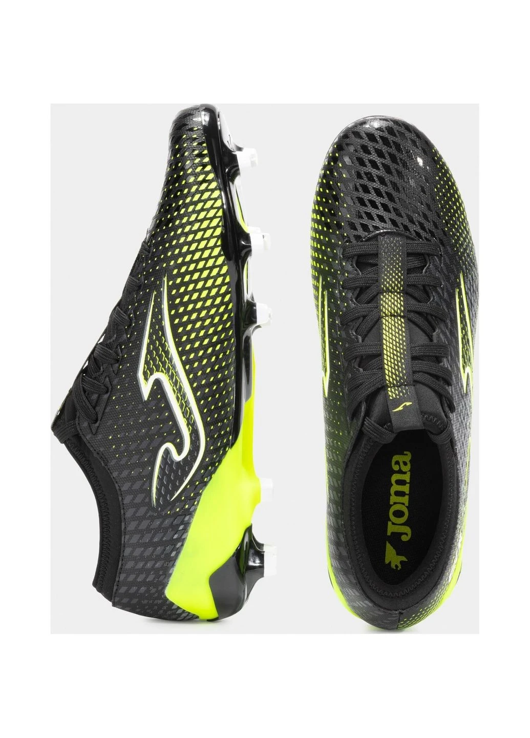 Черные бутсы черно-лимонные golw2501fg Joma