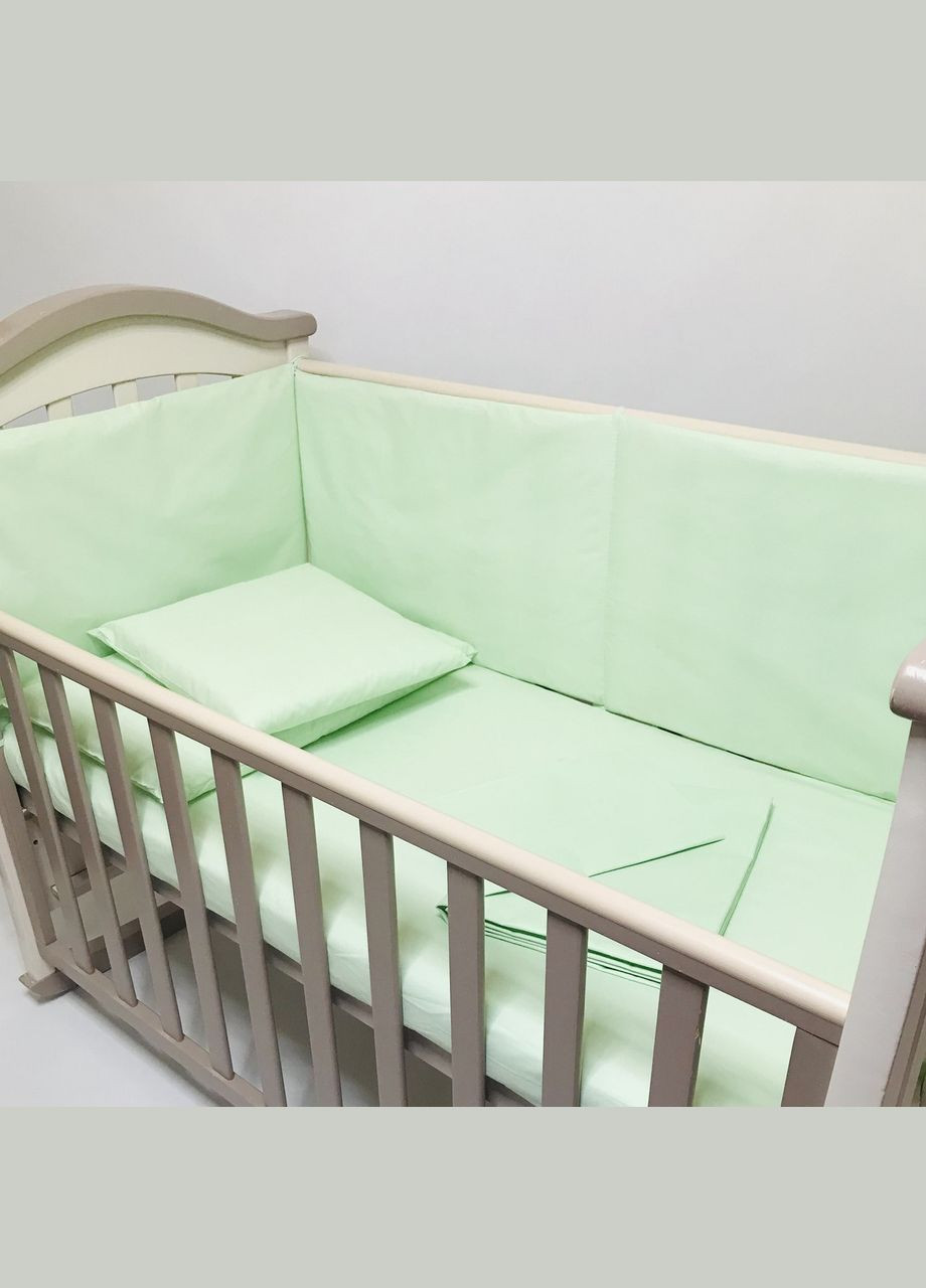 Комплект постельного белья в детской кровати (постель детская) Салатовый бязь 140x110, 120x60, 60x40 см Penetka (323210832)