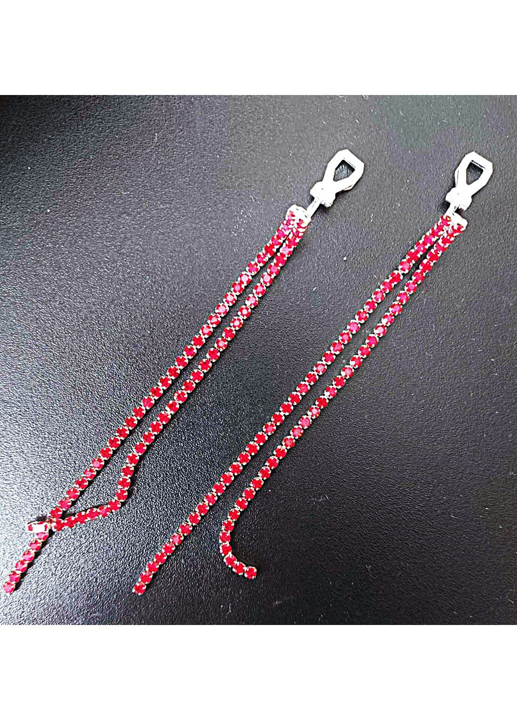Сережки бижутерия Клипсы длинные подвески в стразах No Brand (356179182)