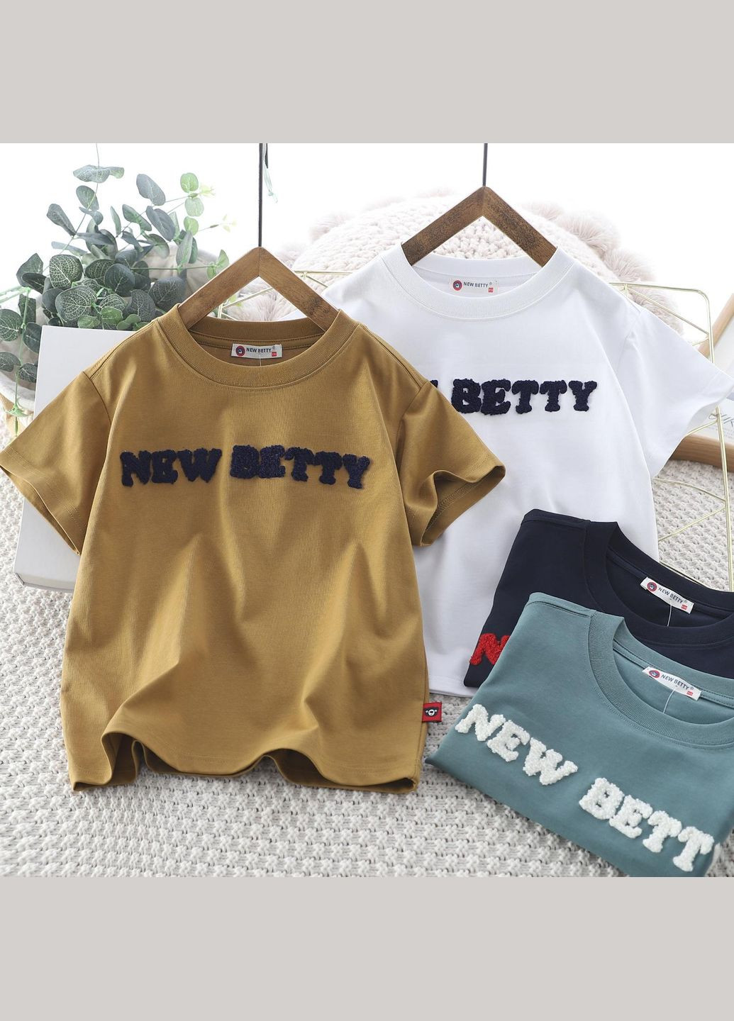 Темно-бежева дитяча футболка для хлопчика арт 7194 гірчичний NEW BETTY