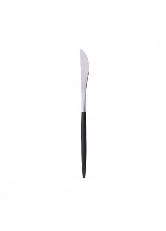 Нож столовый серебряного цвета с черной ручкой из нержавейки. Приборы для ресторанов кафе и дома REMY-DECOR (293152578)
