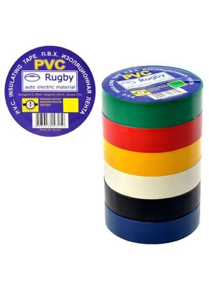 Ізолента ПВХ 50м "Rugby" асорті Топ продажів! No Brand (382754678)
