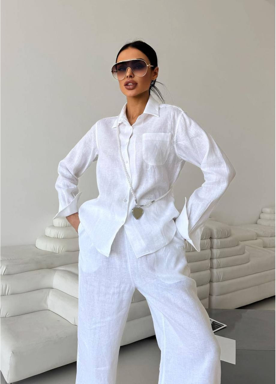 Стильний жіночий костюм з натурального льону Україна (351386309)