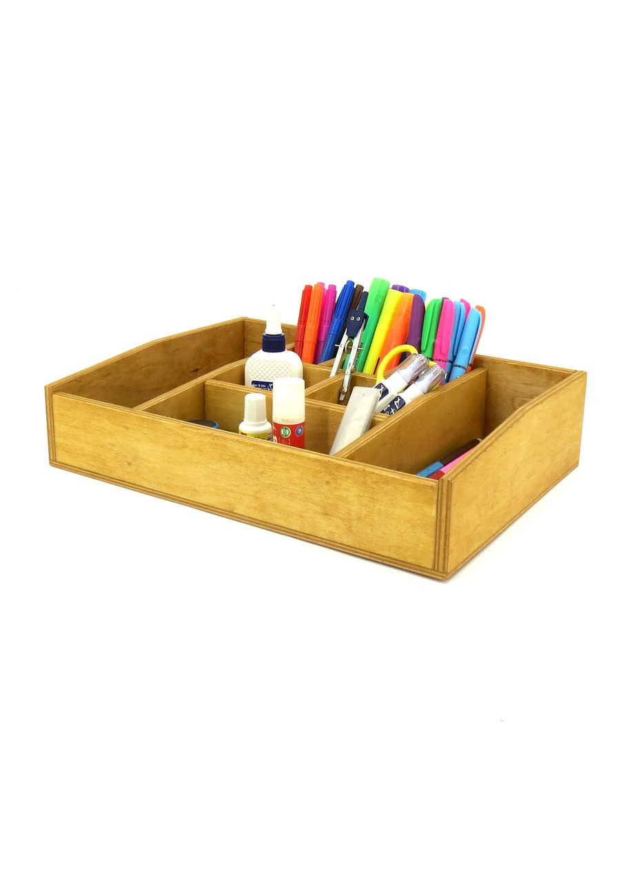 Органайзер настільний з дерева Бруквуд каррі (КНЦ-005003) No Brand (328224961)