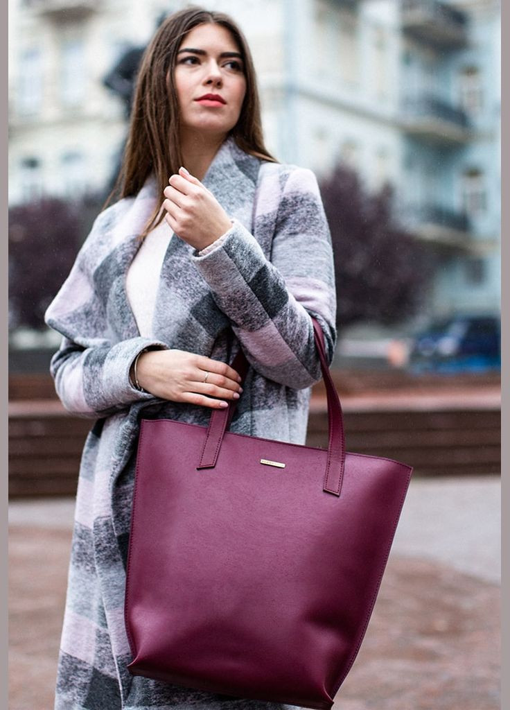 Шкіряна жіноча сумка D.D. бордова (A-026326) BlankNote шоппер (327874128)