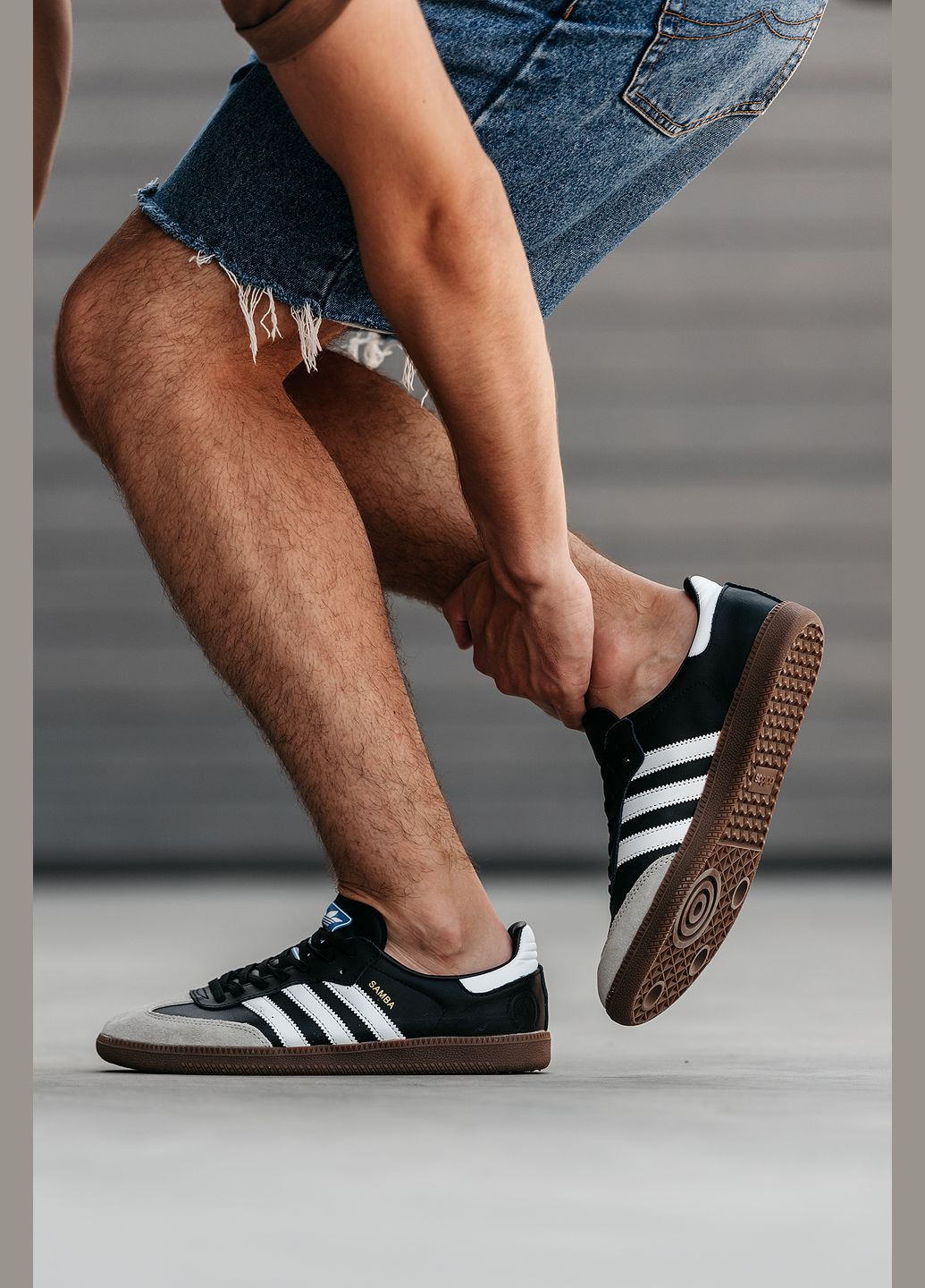 Чорні Осінні кросівки чоловічі і жіночі adidas samba vegan black grey | адідас самба веган чорні білі No Brand