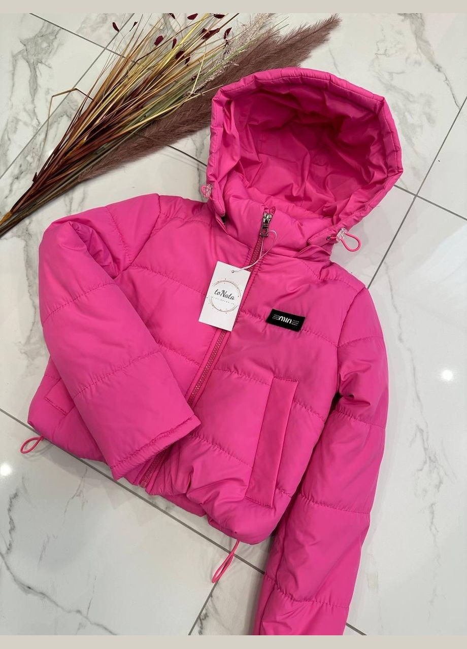Розовая демисезонная демисезонная куртка детская осень весенняя на девочку укорочена No Brand