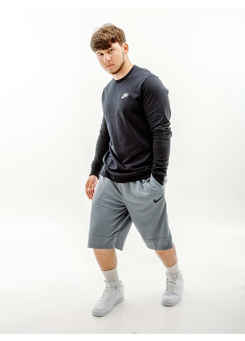 Черная мужская футболка nikensw club tee - ls черный Nike