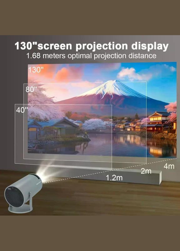 Проектор HY300 PRO портативний смарт-проектор на Android 11, 4K, Wi-Fi, Bluetooth, пульт Д/У, для дому та офісу Magcubic (347587233)