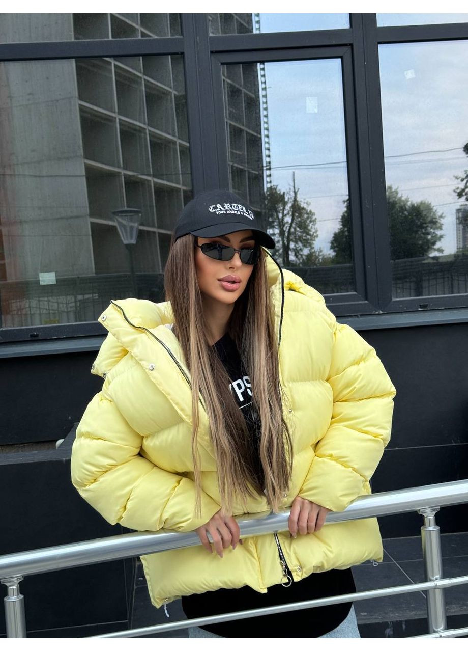 Желтый зимний Пуховик No Brand