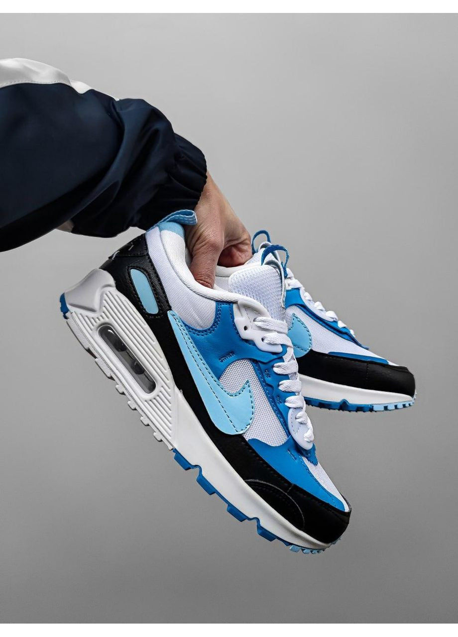 Белые демисезонные кроссовки мужские nike air max 90 futura cobalt bliss найк аир макс 90 No Brand