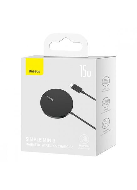 Бездротовий зарядний пристрій Simple Mini 3 15W Qi Black (CCJJ040001) Baseus (361318958)