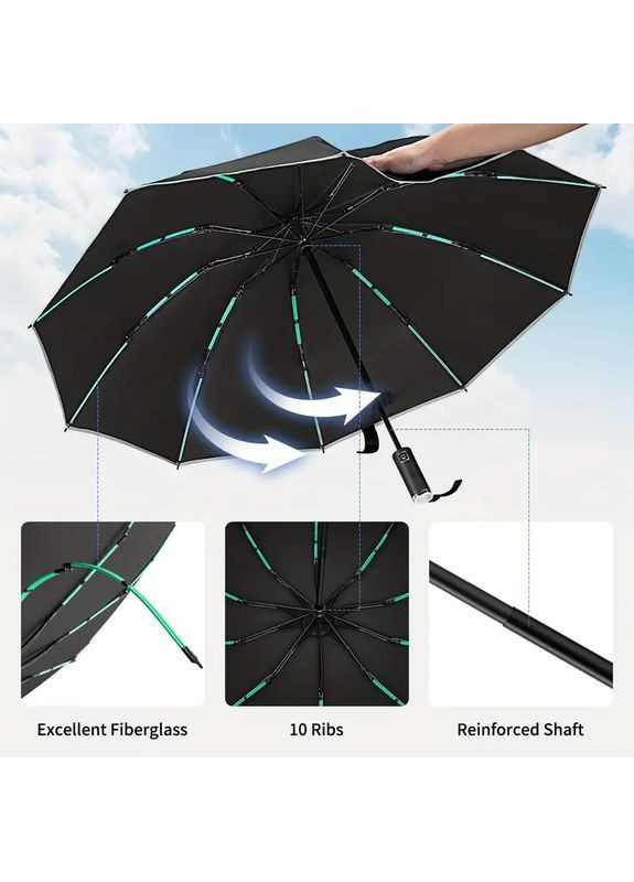 Бордова парасолька автомат світловідбиваючий10 спц середня система антивітер, захист від уф (365268086)