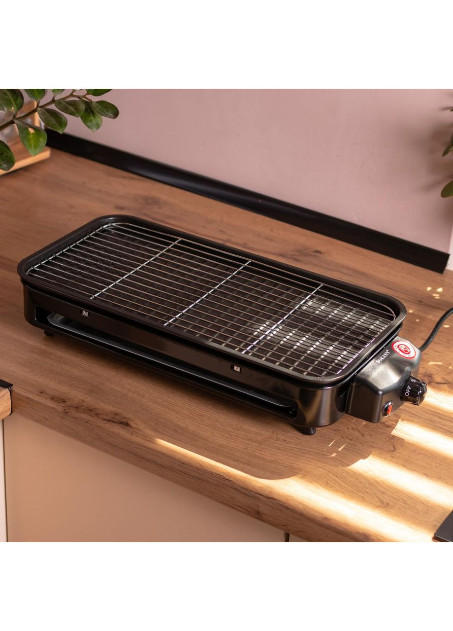 Електричний гриль настільний чорний 1500 Вт SK-6112 Sokany (368767212)