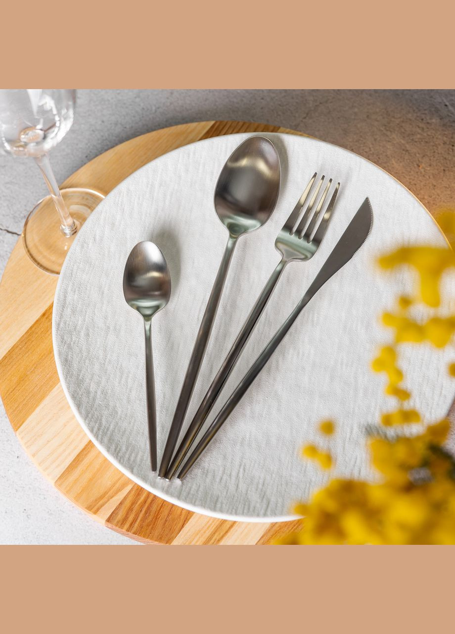 Набор столовых приборов 24 предметы нержавеющая сталь, серебро Yiwu (325449587)