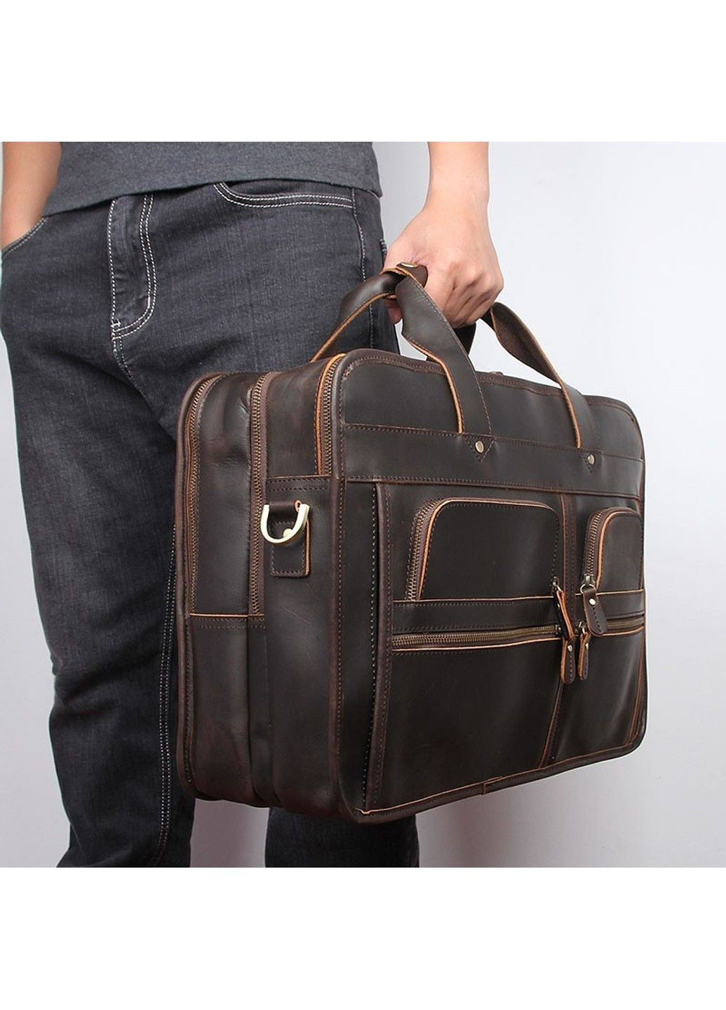 Чоловіча шкіряна сумка для ноутбука 15 "17" 19 " 7387R-1 John McDee (323459257)