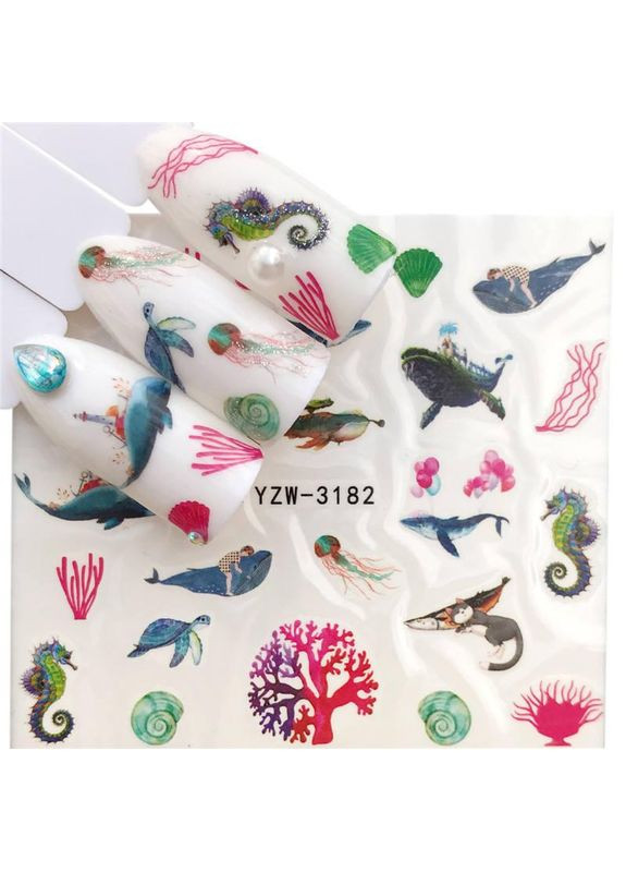 Слайдер-дизайн водні наклейки для нігтів, YZW-3182 No Brand (296665609)