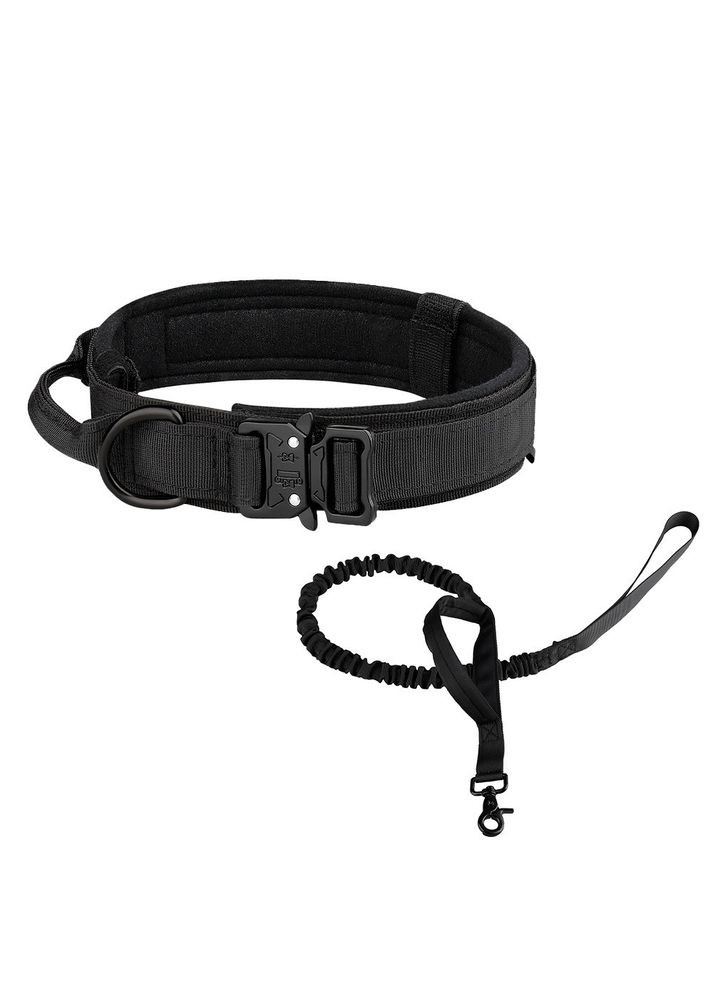 Тактичний нашийник з повідком для собак із металевою пряжкою No Brand (362136196)