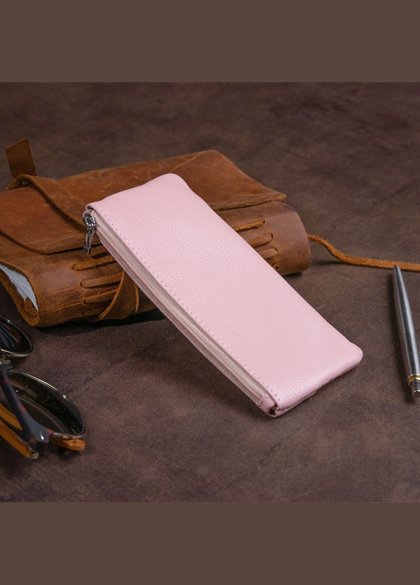 Женская ключница-кошелек с кармашком на молнии из натуральной кожи розовая (sku_19353) No Brand (328218792)