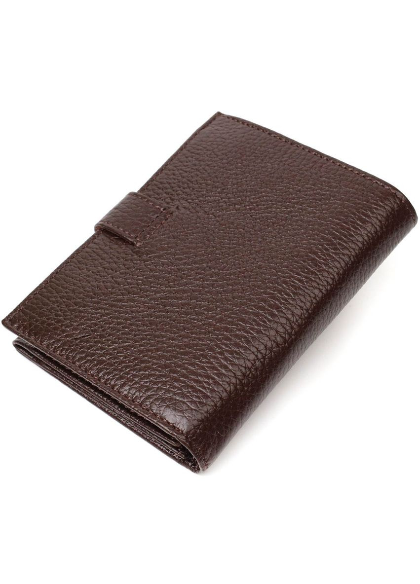 Практичний портмоне для чоловіків з натуральної зернистої шкіри 22056 Коричневий Bond (329146496)