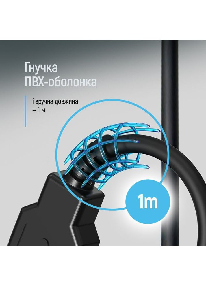 Кабель USB - USB V 2.0 (M/M), 1 м, Black (CW-CBUU071-BK) Colorway (364861864)