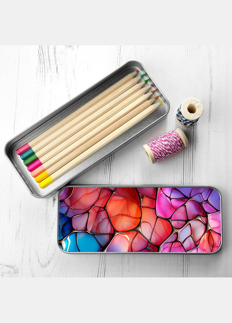 Органайзер для канцелярського приладдя металевий,кейс для дрібниць енштейн джокер 7*18 см Silver No Brand (309157184)